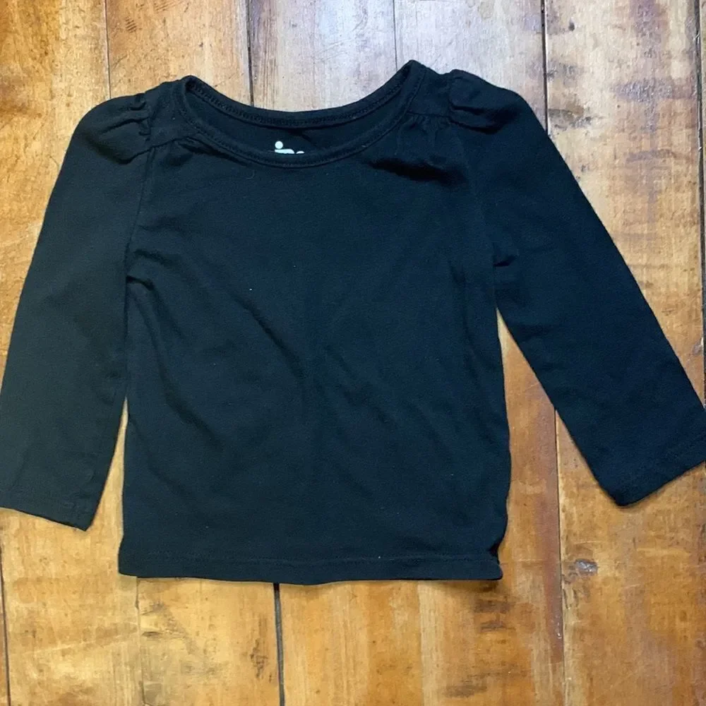 Oshkosh size 12 months girls long sleeve shirts bundle black yellow bird cotton
